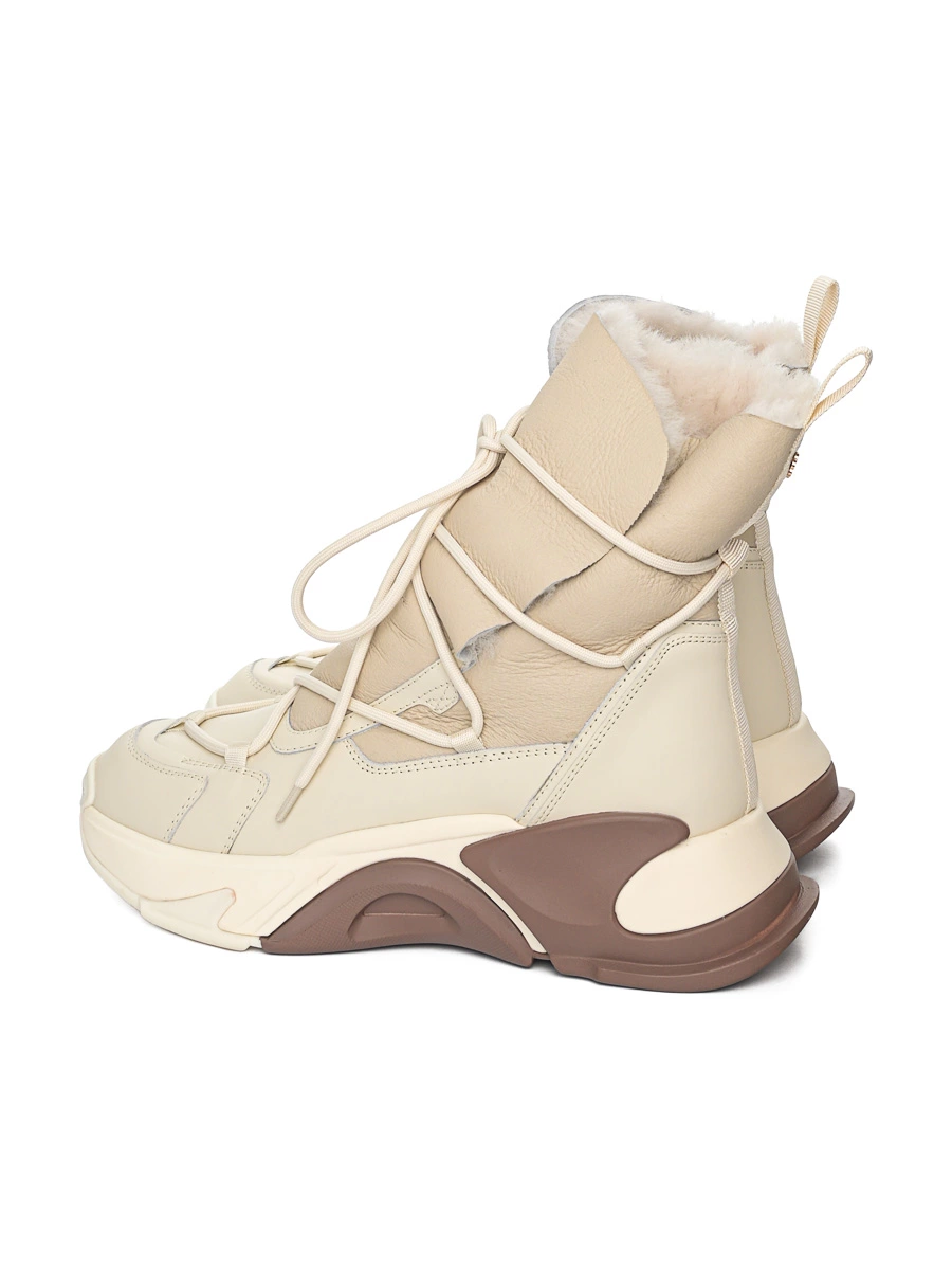 Ботинки молочного цвета со шнуровкой
